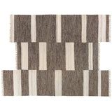 Revival Rugs Block Panel Flatweave Wool Rug | Charcoal