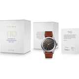 Triwa Brushed Grey Tio Watch | Brown Classic