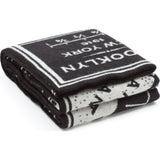 Faribault Brooklyn Map Wool Throw | Black 14589 50x65