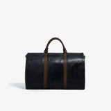 Hook & Albert Men's Garment Weekender Leather Bag | Black/Brown GWNPBK-BRN-LTH