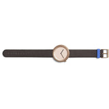 Bulbul Facette 03 Men's Watch | Matte Rose Golden Steel on Brown Italian Leather