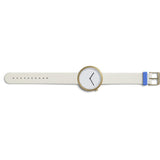 Bulbul Facette 04 Men's Watch | Matte Golden Steel on Cream White Italian Leather