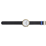 Bulbul Facette 06 Men's Watch | Matte Golden Steel on Black Italian Leather