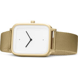 bulbul Oblong 08 Watch | Matte Golden Steel on Golden Milanese Mesh OB08