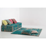 Gan Canevas Abstract Modular Pouf Ottoman | Green/Dark Gray 02CN21669CL78