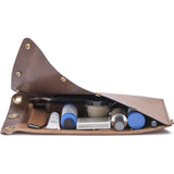 Ezra Arthur Flat Leather Dopp Kit | Whiskey