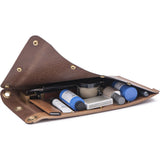 Ezra Arthur Flat Leather Dopp Kit | Whiskey