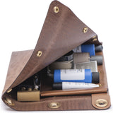 Ezra Arthur Flat Leather Dopp Kit | Whiskey