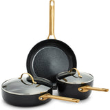 GreenPan Reserve Collection 5 Piece Set 10" Open Frypan, 2.5QT Covered Sautepan, 2QT Covered Saucepan | Black