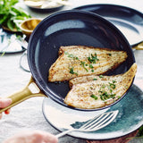 GreenPan Reserve Collection 10 Piece Set, 8" Open Frypan, 11" Open Frypan, 2QT Covered Saucepan, 2.5QT Covered Sautepan, 6QT Covered Casserole w. 2 spouts and straining lid, 8QT Covered Stockpot | Black