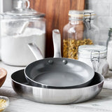 GreenPan Chatham Stainless Steel New Collection 8" and 10" Open Frypan Set