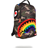 Sprayground Chenille Shark Backpack | Rainbow/Camo