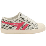 Gola Kid's Coaster Cheetah Sneakers | Off White/Fluro Pink