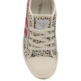 Gola Kid's Coaster Cheetah Sneakers | Off White/Fluro Pink