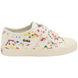 Gola Kid's Coaster Splatter Velcro Sneakers | Off White/Multi
