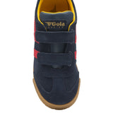 Gola Kid's Harrier Velcro Sneakers | Navy/Sun