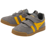 Gola Kid's Harrier Velcro Sneakers | Ash/Sun
