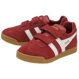 Gola Kid's Harrier Velcro Sneakers | Deep Red/White