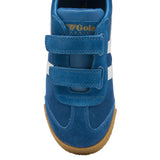 Gola Kid's Harrier Velcro Sneakers | Marine Blue/White