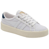 Gola Women's Baseline Mark Cox Mesh Sneakers | White/Vintage Blue