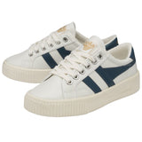 Gola Women's Baseline Mark Cox Leather Sneakers | Off White/Vintage Blue