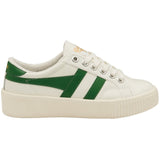 Gola Women's Baseline Mark Cox Leather Sneakers | Off White/Dark Green