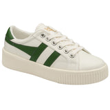 Gola Women's Baseline Mark Cox Leather Sneakers | Off White/Dark Green