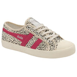 Gola Women's Coasters Cheetah Sneakers | Off White/Fluro Pink