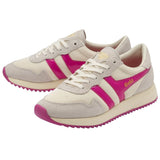 Gola Women's Vancouver Mesh Sneakers | Off White/Fluro Pink