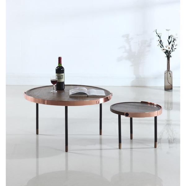 Camino Carmel Coffee Table | Smoked Oak/Copper/Black