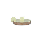 Camino Ines Candlestick Holder | Waxed Oak/Yellow- CM12083