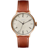 Tsovet SVT-CN38 Swiss Quartz Rose & Champagne Watch | Brown/White Leather