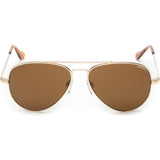Randolph Engineering Concorde 23K Gold Sunglasses | Tan Polarized AR Skull CR002
