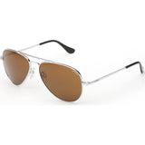 Randolph Engineering Concorde Bright Chrome Sunglasses | Tan Polarized AR Skull CR072