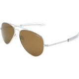 Randolph Engineering Concorde Bright Chrome Sunglasses | Tan Polarized AR Bayonet CR077
