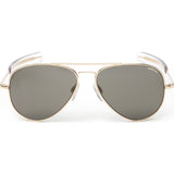Randolph Engineering Concorde 23K Gold Plated Sunglasses | Gray Polarized Glass Bayonet 52MM CR21634/57MM CR71634