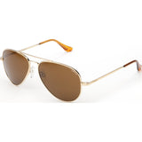 Randolph Engineering Concorde 23K Gold Plated Sunglasses | Tan Polarized Skull