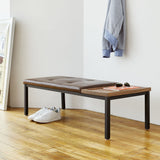 Gus* Modern Carlaw Bench | Chestnut Brown Leather/Walnut ECBNCARL-chelea-wn