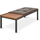 Gus* Modern Carlaw Bench | Chestnut Brown Leather/Walnut ECBNCARL-chelea-wn