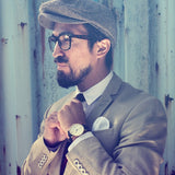 Lambretta Cesare Gold Cream Watch | Black Leather