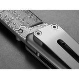 The James Brand The Chapter Knife | Titanium/Damascus Straight