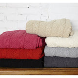 in2green Chunky Cable Eco Throw | Milk BLCC7