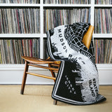 Faribault Brooklyn Map Wool Throw | Black 14589 50x65