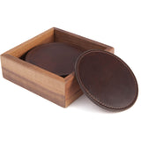 Moore & Giles Leather Coasters W/ Walnut Box