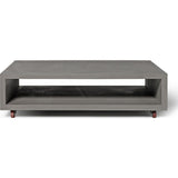 Lyon Beton Monobloc Rectangular Coffee Table with Wheels | Light Grey D-09139