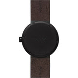 LEFF amsterdam D38 Tube Watch | Black/Brown Leather Strap