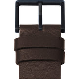 LEFF amsterdam D38 Tube Watch | Black/Brown Leather Strap