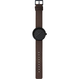 LEFF amsterdam D38 Tube Watch | Black/Brown Leather Strap