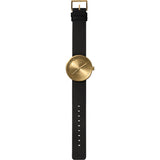 LEFF Amsterdam D38 Tube Watch | Brass/Black Leather Strap LT71023