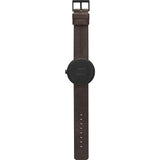 LEFF amsterdam D42 Tube Watch | Black/Brown Leather Strap